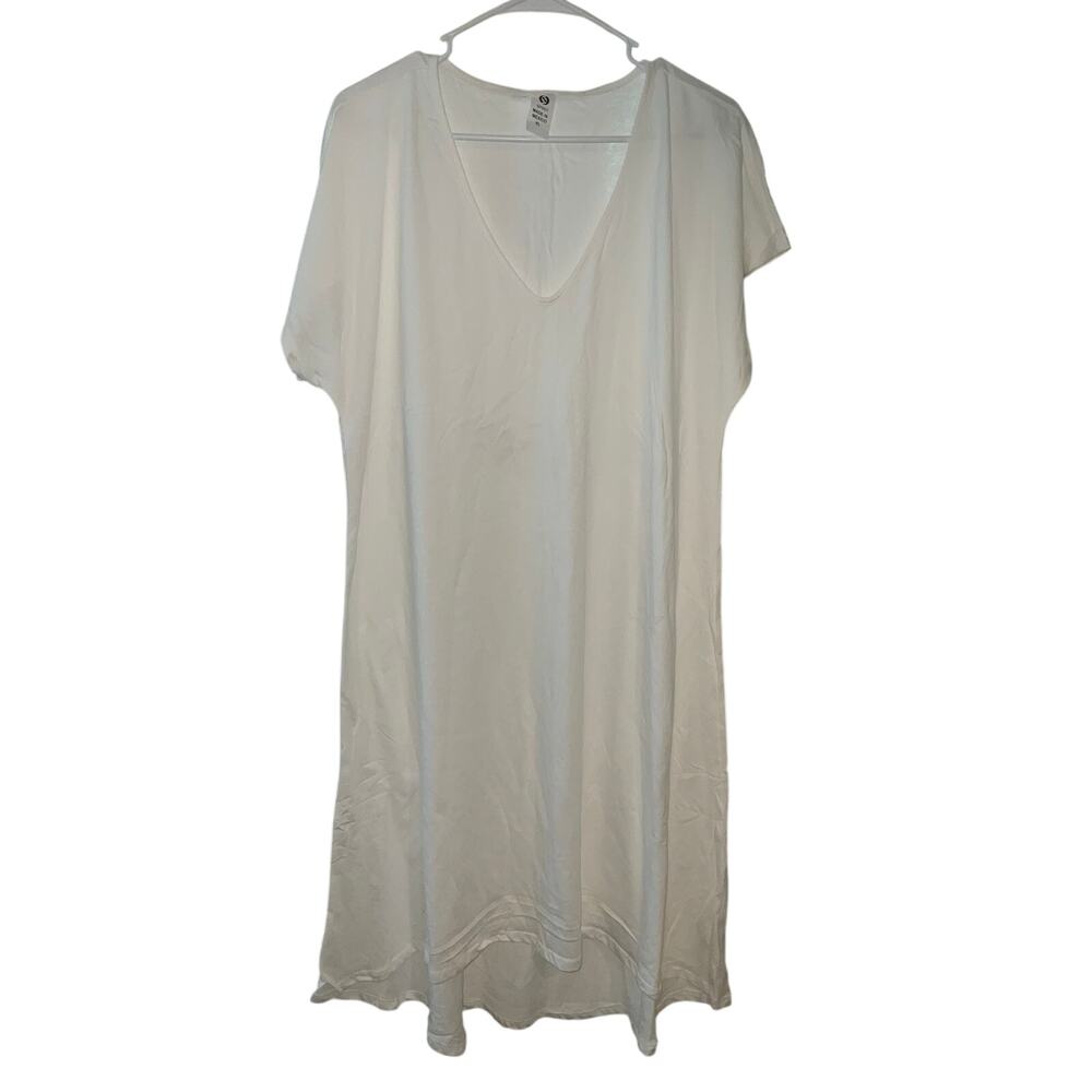 Spirit White V-Neck Short Sleeve Mini Shift Dress Size XL